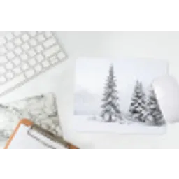 Fijnsparren - Sneeuw - Winter - Landschap - Stilte muismat rubber klein -witbureau