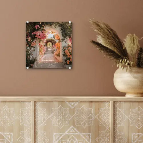 Doorkijk - Boog - Bloemen - Pastel plexiglas 5mm klein -sfeer5