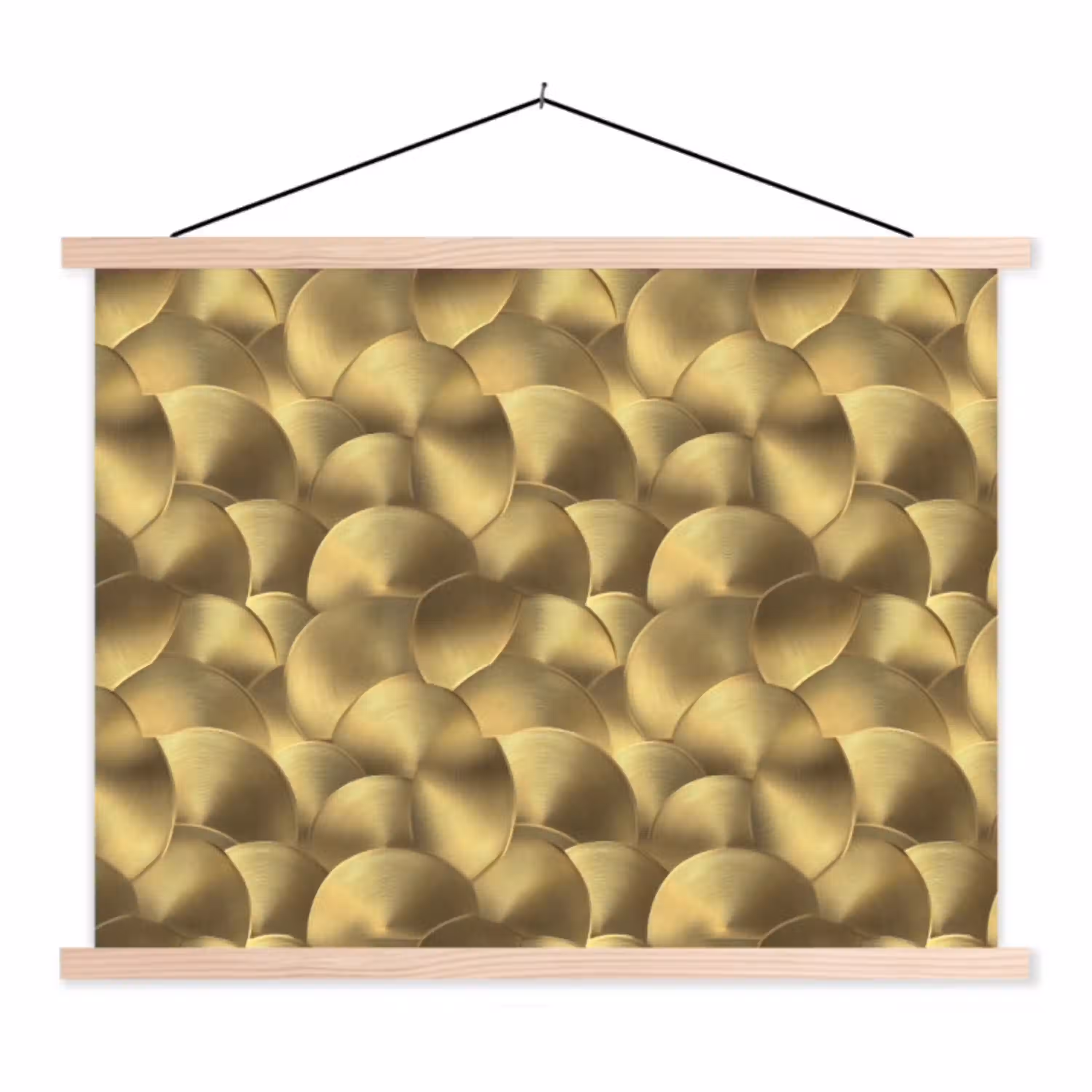 Modern - Cirkel - Goud textielposter latten blank klein 122 -3d