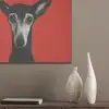 Windhond - Minimalistisch - Rood PET vilt klein -sfeer6_closeup