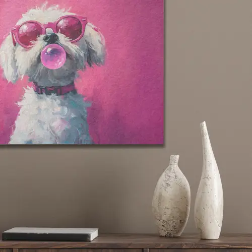 Pink - Hond - Bubbel PET vilt klein -sfeer6_closeup