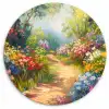 Natuur - Landschap - Bloemen - Kleurrijk Wandcirkel kunststof plaat 5mm dik klein -3d
