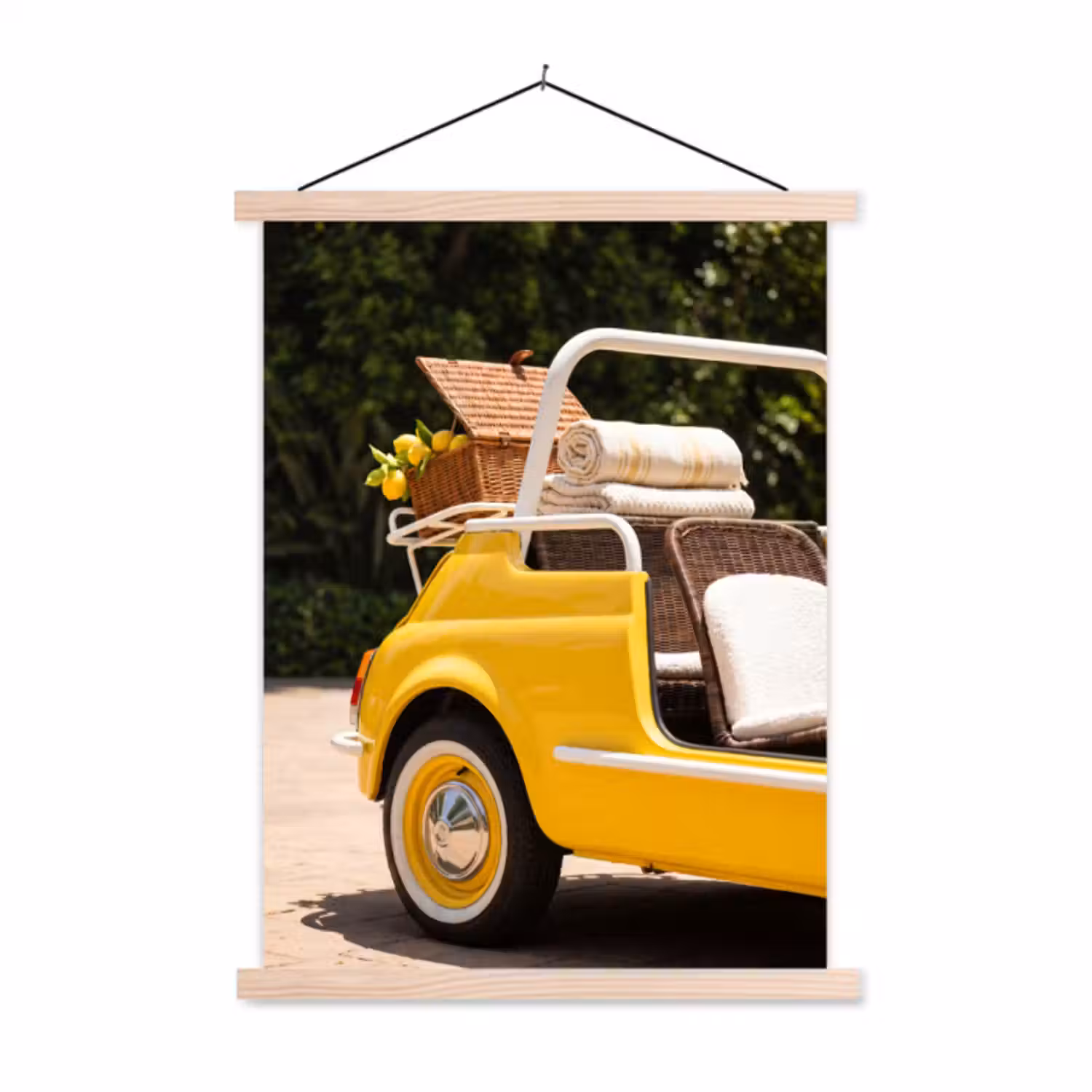 Hanging Poster - Car - Picnic - Summer - Yellow
