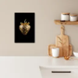 Aardbei - Goud - Zwart - Chrome KitchenYeah - Keuken - Canvas klein -sfeer1