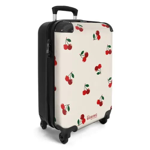 Beige achtergrond met patroon van grote kersen NBS - Handbagage koffer - Kinderen Unisex middel -productfoto_3d
