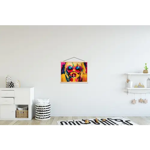 Zonnebril - Roze - Vrouw - Rietje textielposter latten blank klein -kinderkamer