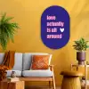 Tekst - Valentijn - Love - Blauw Wandcirkel Ovaal Glas middel -sfeer4