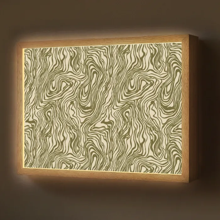 Abstract - Marmer - Groen Light Box met batterij (Wandlamp) middel 907 -z3d_website
