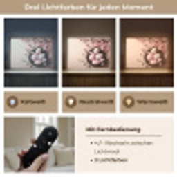 Roze - Bloesems - Eieren Light Box met batterij (Wandlamp) middel -USP_lichtkleurDE