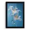 Lelies - Blauw - Glazen fotolijst zwart zonder passe partout klein -3d