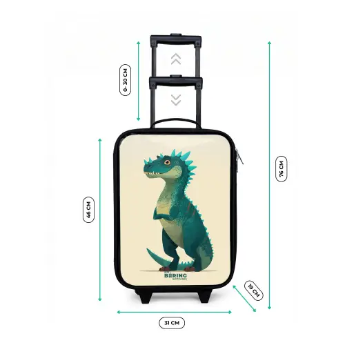 Spiky dino met vriendelijke blik Kinderkoffer - Zwart klein -productfoto_formaten