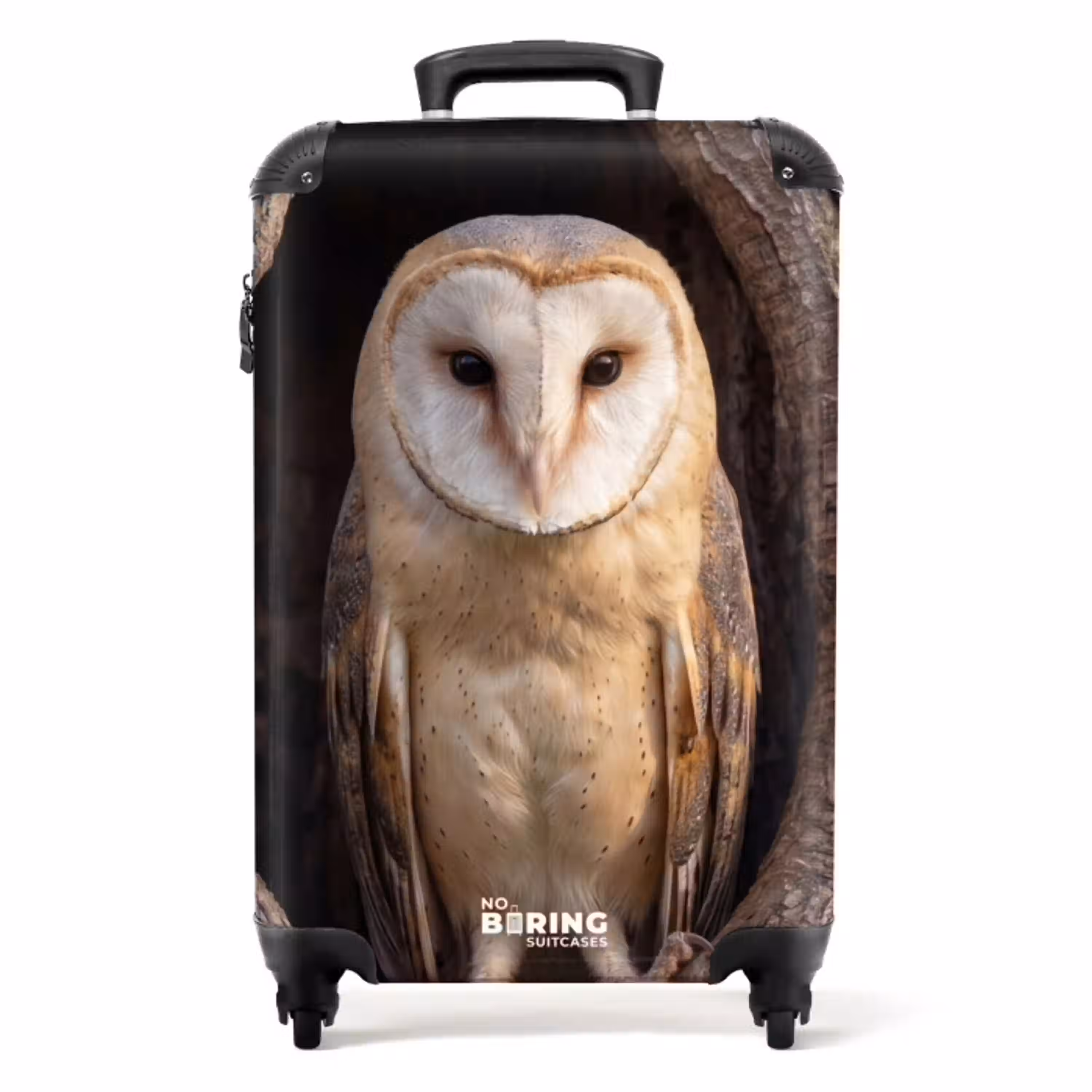 Kerkuil - Boom - Natuur - Bruin NBS - Handbagage koffer - Volwassenen Unisex middel -productfoto_recht