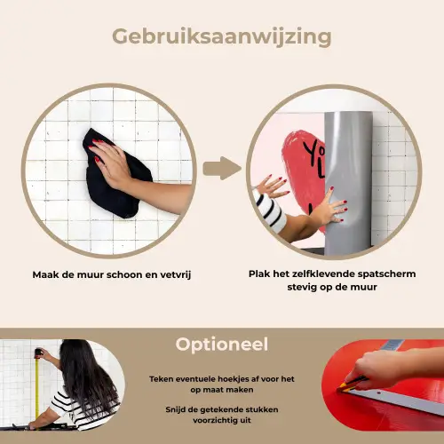 Hart - Rood - Valentijn keuken achterwand spatscherm klein -gebruiksaanwijzing_NL