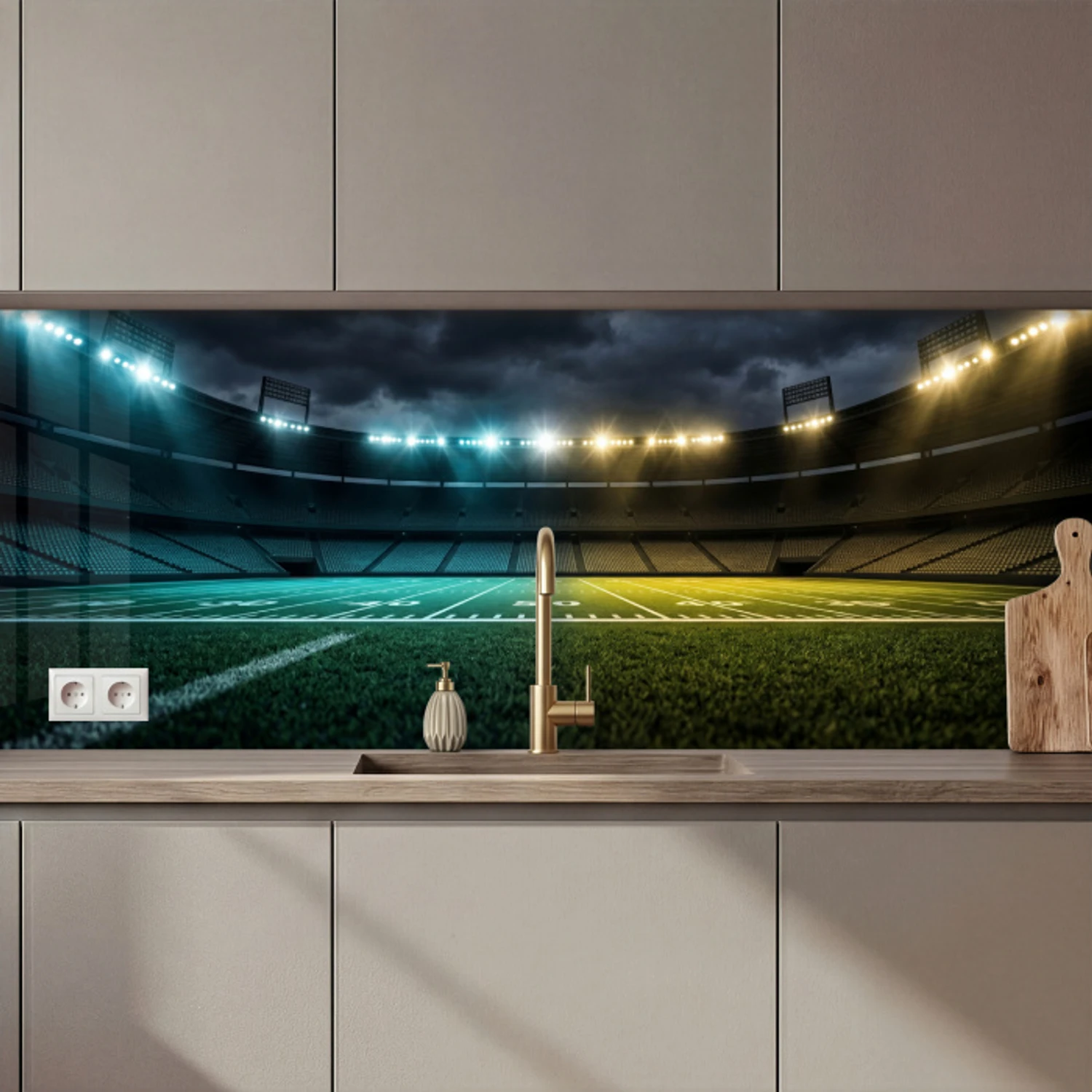 Voetbal - Stadion - Nacht - Modern keuken achterwand 2 middel zz_3dshopping