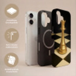 Koningin - Schaakstuk - Geblokt - Goud Toughcase MagSafe Apple iPhone 17 klein -USP_Lagen_DE