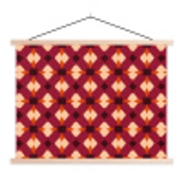 Retro - Patroon - Kleurrijk textielposter latten blank klein 122 -3d