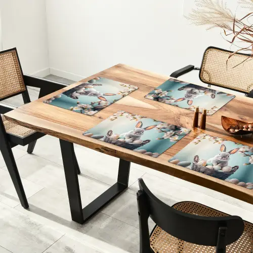 Konijn - Eieren - Mand Placemat vinyl groot -zzsfeer4_Kitchenyeah-website