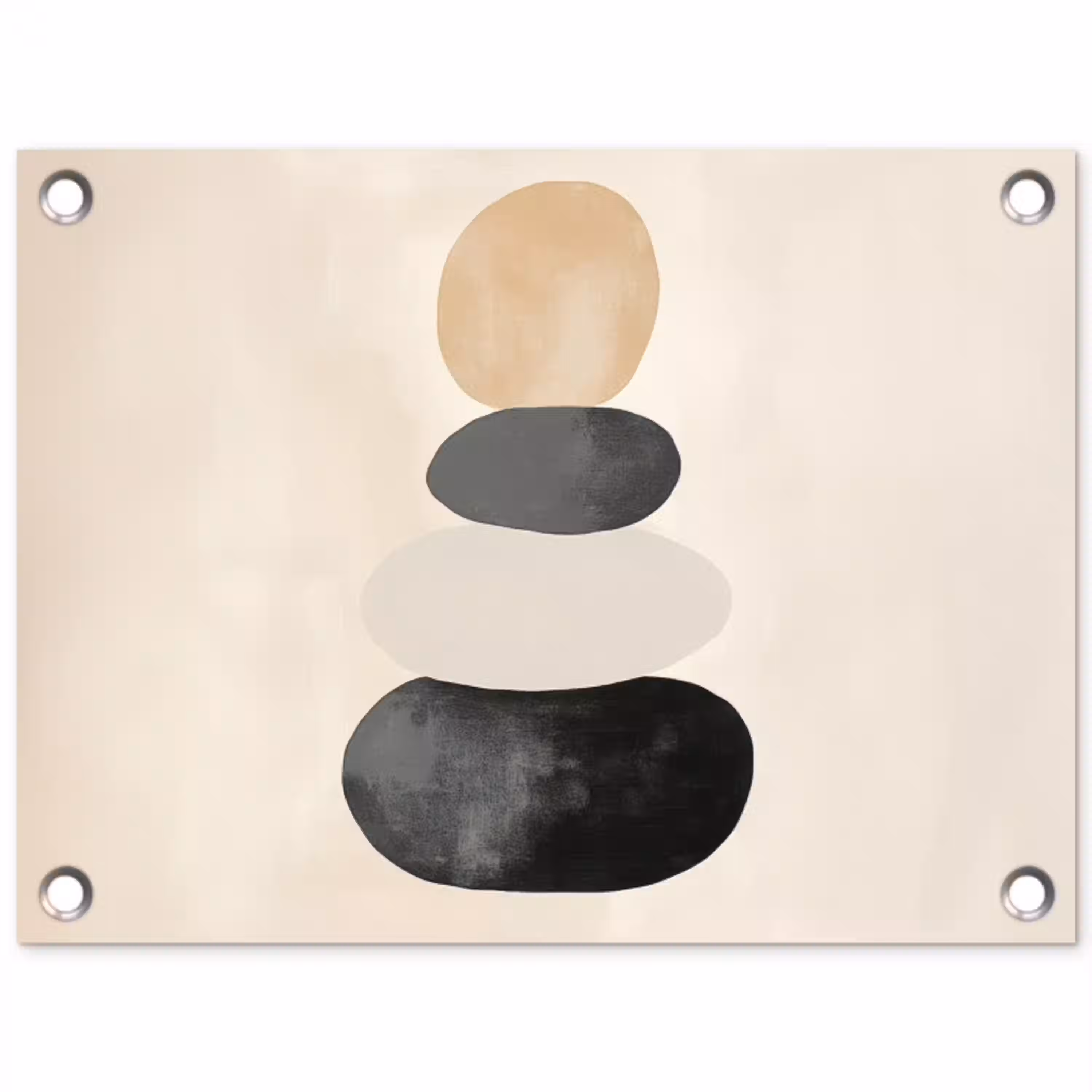 Japandi - Wabi sabi - Beige tuinposter los doek klein -3d
