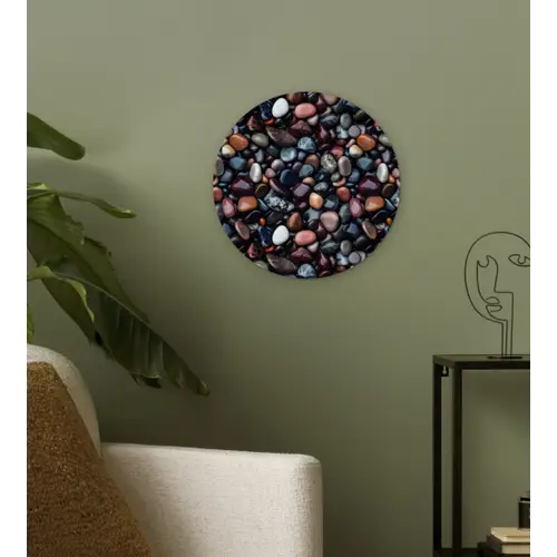Donker - Kiezels - Glans Wandcirkel plexiglas klein 852 -sfeer3