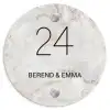 Beige marmer - Klassiek Naambord Rond klein -3d