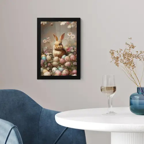 Paashaas - Lente - Paaseieren fotolijst zwart zonder passe partout klein -sfeer4