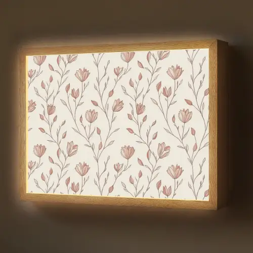 Patroon - Klassiek - Roze Light Box met batterij (Wandlamp) middel 907 -z3d_website