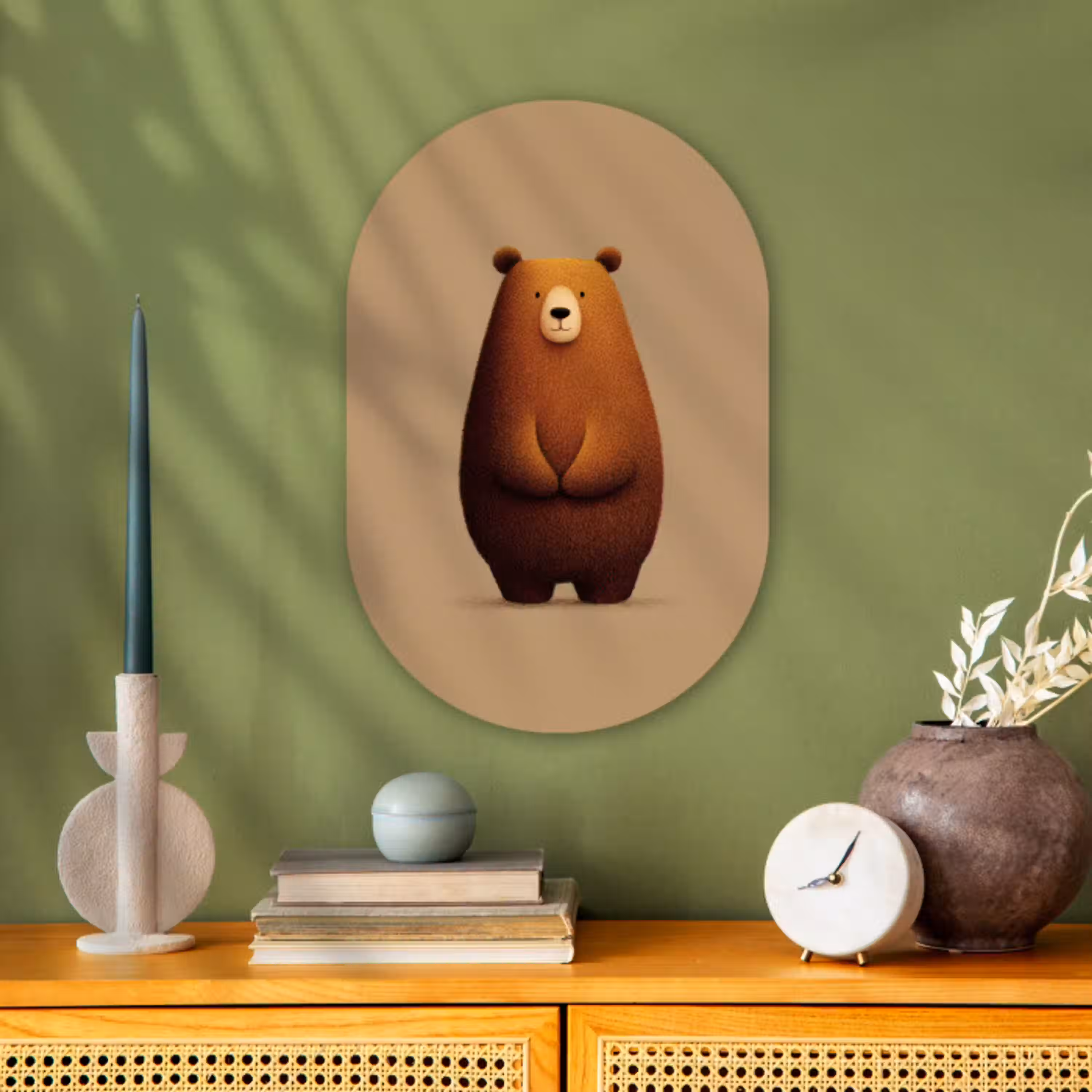 Beer - Minimalistisch - Bruin Wandcirkel Ovaal Forex klein -sfeer2