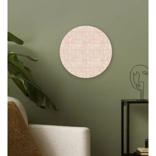 Strepen - Patroon - Terracotta Wandcirkel plexiglas klein 852 -sfeer3