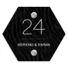 Zwart zebraprint - Klassiek Naambord Hexagon klein -3d