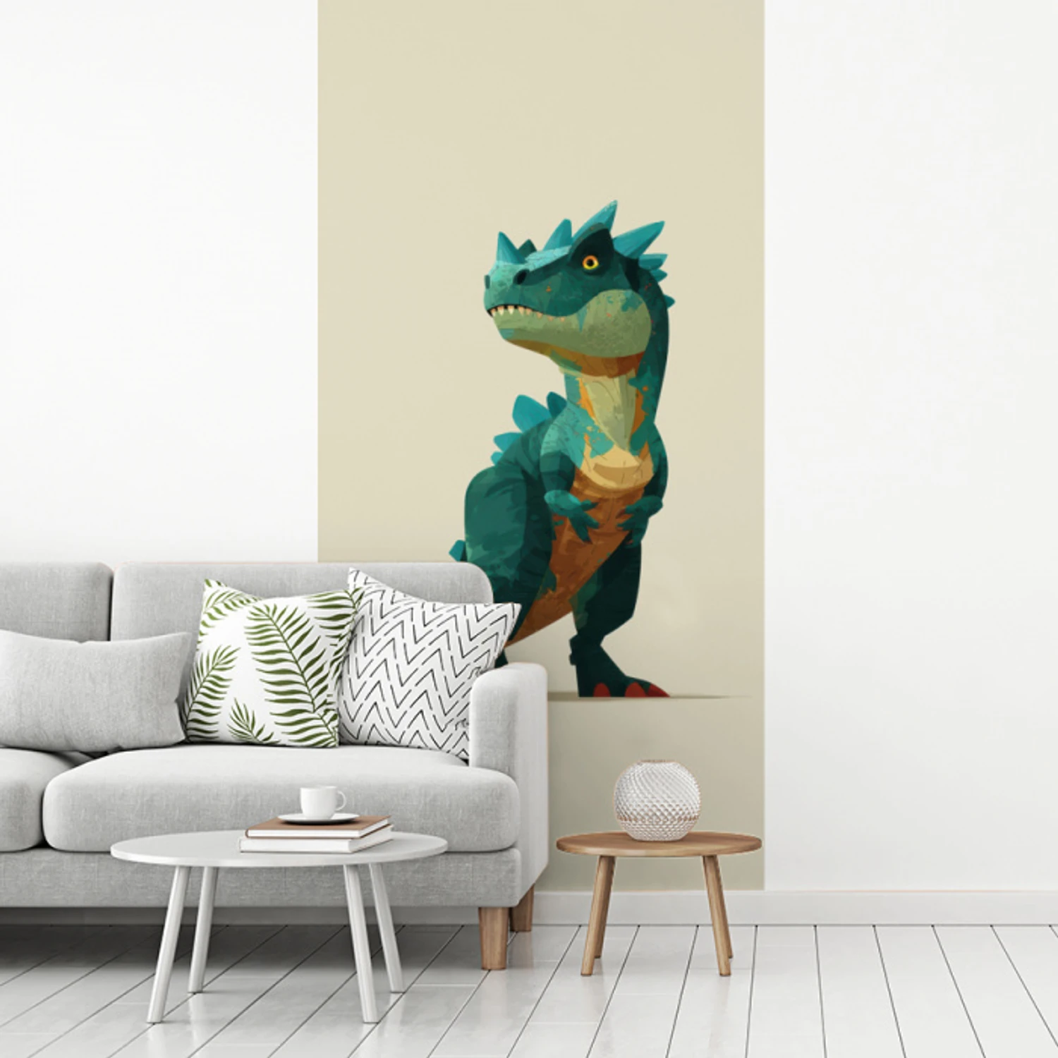 Stekels - Dino - Blauw - Gespierd fotobehang vinyl groot -woonkamer