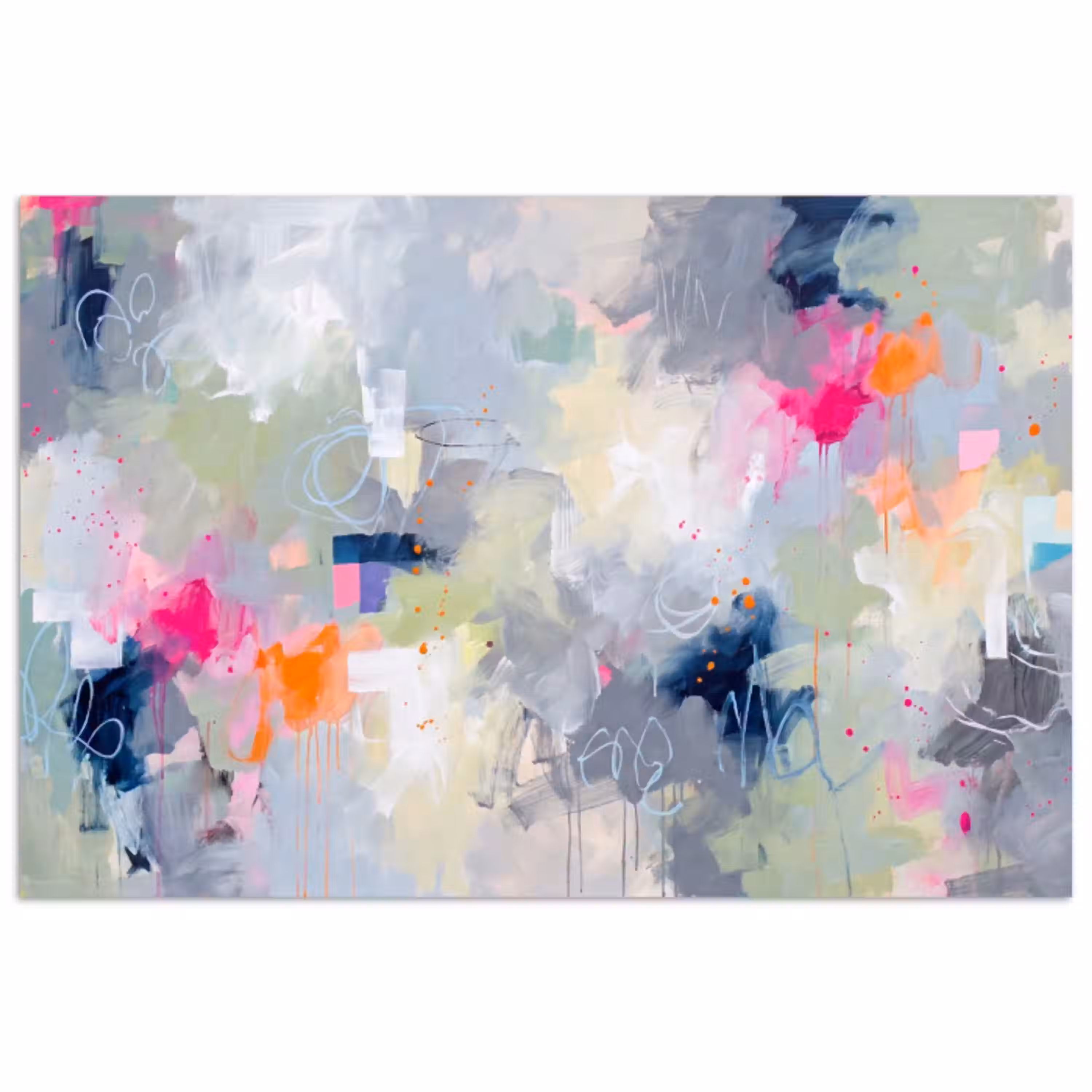 Abstract - Kleurrijk - Modern - Kunst poster papier klein -3d