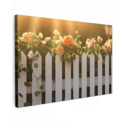 Rozen - Hek - Zonlicht canvas 2cm klein -z3d