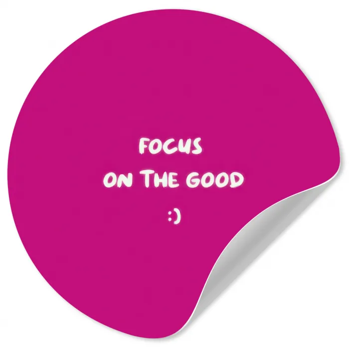 Focus - Smiley - Roze Wandcirkel behangsticker klein -3d