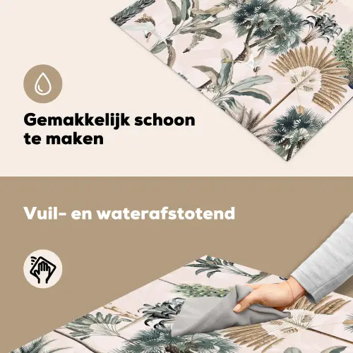 Tropisch - Bomen - Bladeren - Jungle Inductie beschemer met haakjes klein -ky-schoon-nl