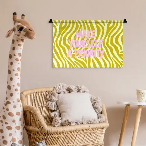 Zebraprint - Priority - Roze Wandkleed katoen klein -wsfeer5_kind