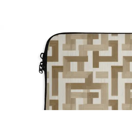 Geometrisch - Retro - Bruin laptophoes neopreen klein 279 -detail