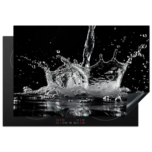 Water - Splash - Zwart Inductie beschermer vinyl 3mm klein -3d