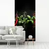 Chilipepers - Basilicum - Blaadjes - Rood fotobehang vinyl groot -woonkamer