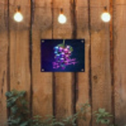 Quote - Neon - Disco - Druiven tuinposter los doek klein -sfeer1