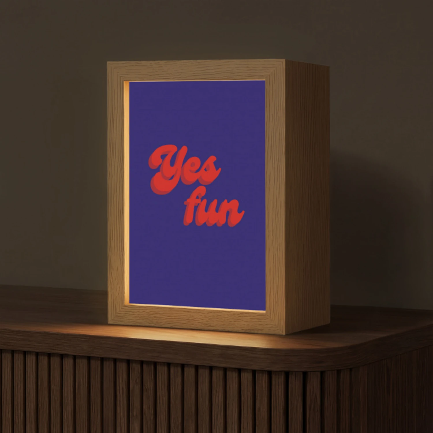 Blauw - Rood - Yes fun - 3D Light Box met kabel (Tafellamp) klein -z3d_website