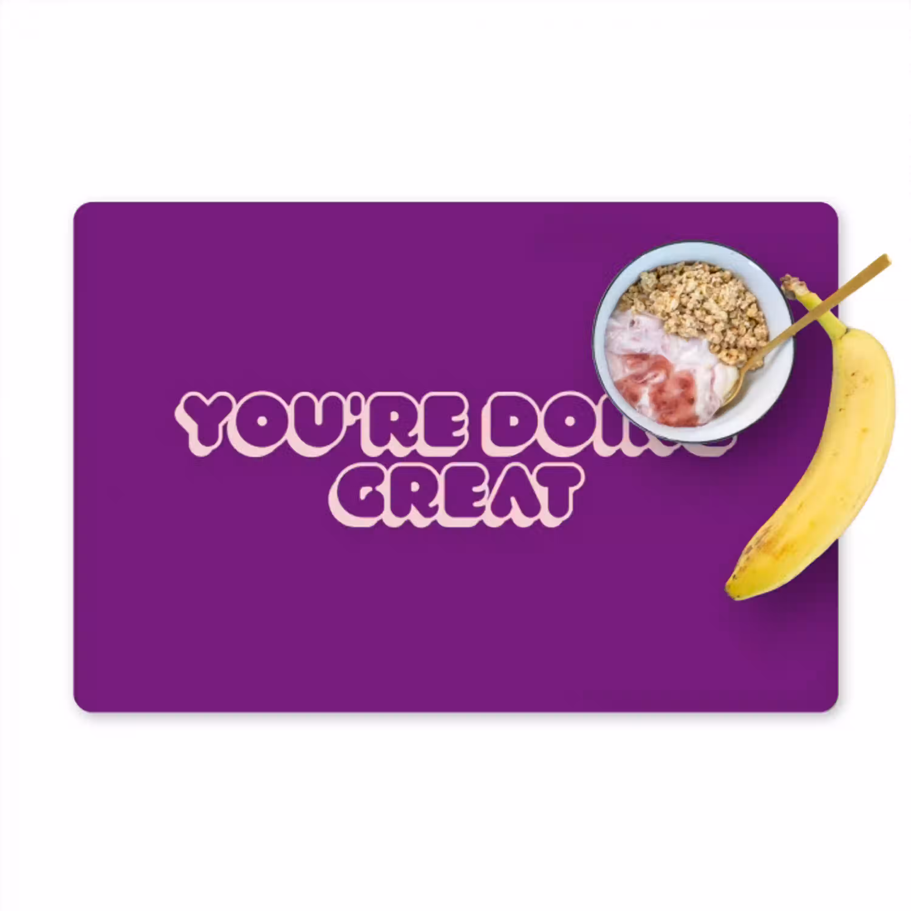 You're doing great - Paars - Bubble letters Placemat vinyl groot -zzzproduct_Kitchenyeah-website