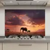 Olifanten - Grasland - Zonsondergang keuken achterwand spatscherm klein -3d_website