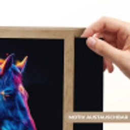 Paard - Dier - Rook - Zwart - Kleuren Light Box met batterij (Wandlamp kind) middel -USP_websiteprintDE