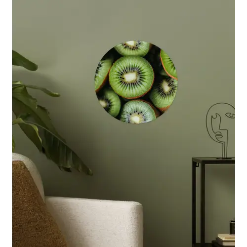 Kiwi - Fruit - Groen Wandcirkel behangsticker klein -sfeer2