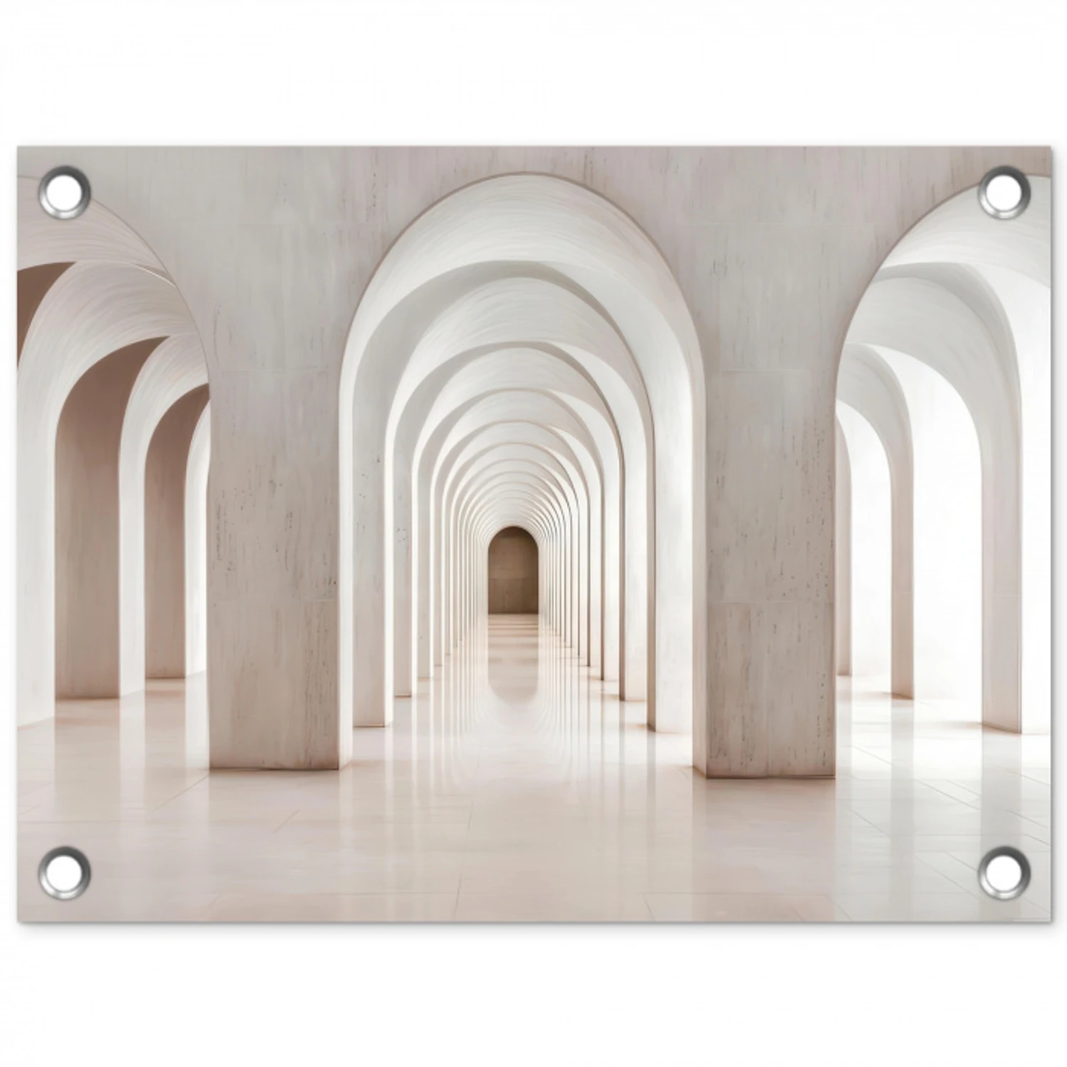 Hal - Bogen - Symmetrisch - Modern tuinposter los doek klein -3d