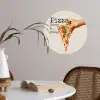 Pizza - Kaas - Pepperoni Wandcirkel behangsticker klein -sfeer3