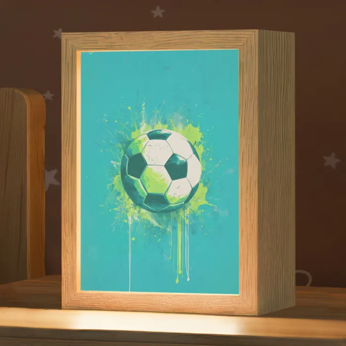 Voetbal - Abstract - Verfspatten - Groen Light Box met kabel klein -zzz_3d_website