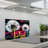 Street Art - Kleurrijk - Muur keuken achterwand spatscherm klein -3d_schuin