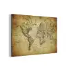 Wereldkaart - Vintage - Antiek - Bruin - Papier aluminium wit klein -3d