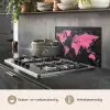 Wereldkaart - Roze - Marmer keuken achterwand spatscherm klein -usp_NL